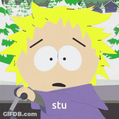 Cartoon Character With Stu On Shirt GIF
