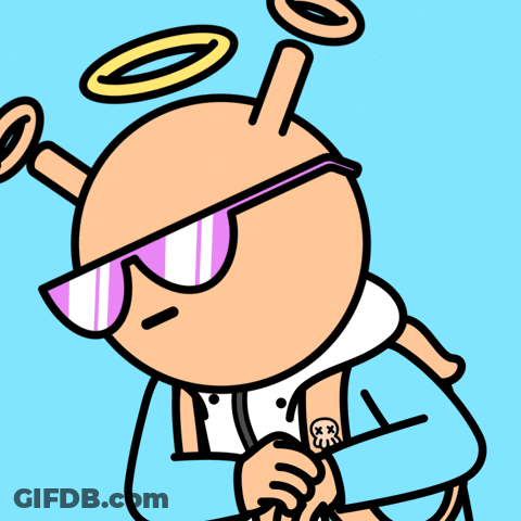 Cartoon Character With Sunglasses And Halo GIF