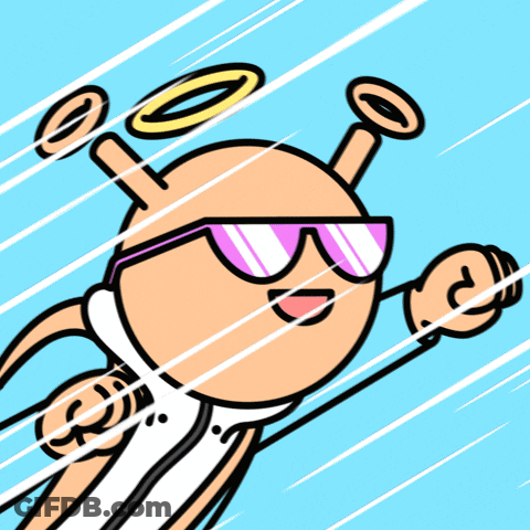 Cartoon Character With Sunglasses And Halo GIF