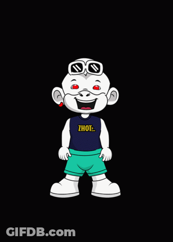 Cartoon Character With Sunglasses And Thot Shirt GIF