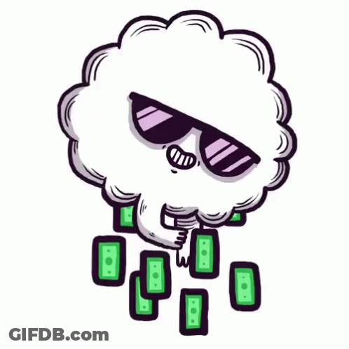 Cartoon Character With Sunglasses Holding Money GIF