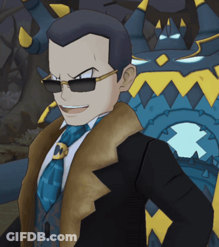 Cartoon Character With Sunglasses Tie M Belt GIF