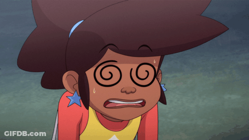 Cartoon Character With Swirl In Eyes GIF