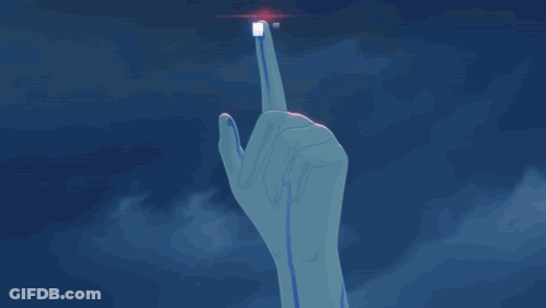 Cartoon Character With Sword And Red Light GIF