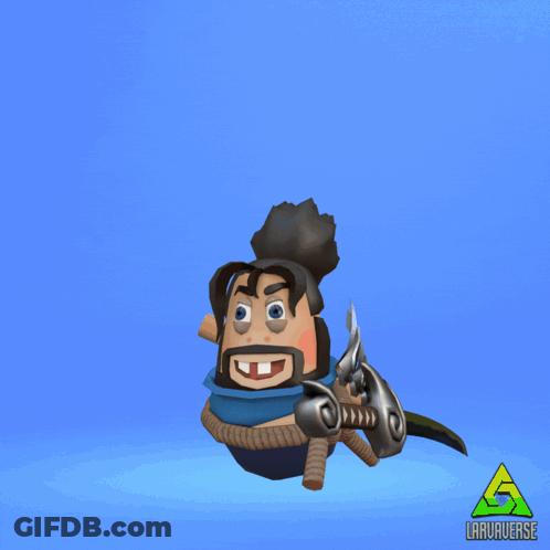 Cartoon Character With Sword Ha Ha Ha GIF