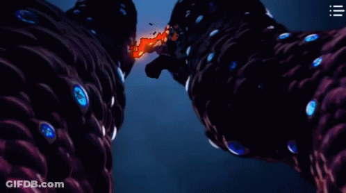Cartoon Character With Sword In Mouth GIF