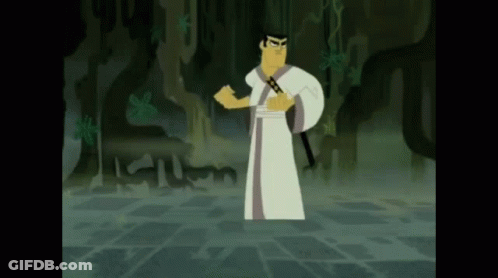 Cartoon Character With Sword In Swamp GIF