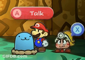 Cartoon Character With Talk Button GIF