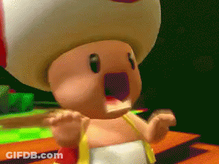 Cartoon Character With Toad Hat And Yellow Shirt GIF