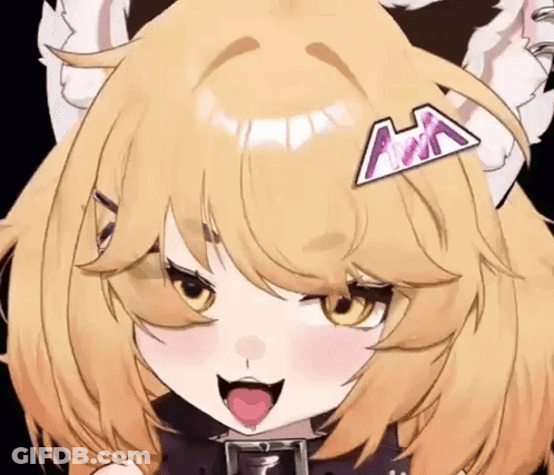 Cartoon Character With Tongue Out And Hair Sticker GIF