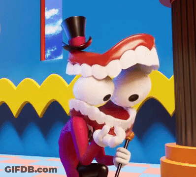Cartoon Character With Top Hat Holding Stick GIF