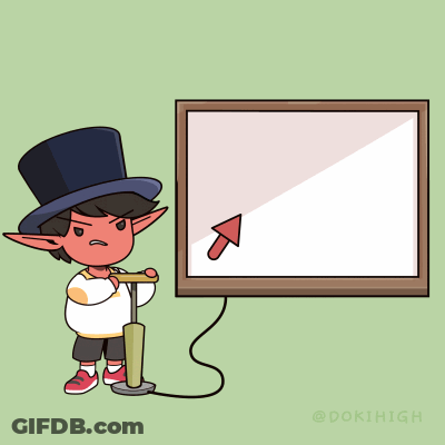 Cartoon Character With Top Hat Pumping Up Chart GIF