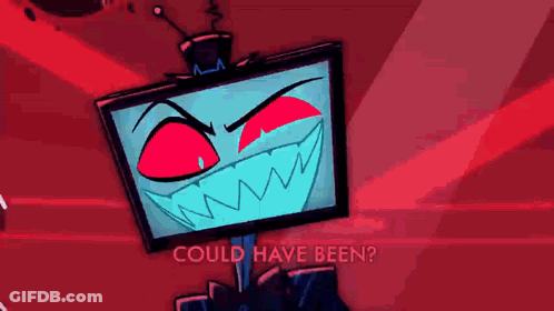 Cartoon Character With TV Head And Red Eyes GIF