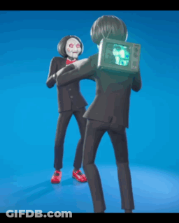 Cartoon Character With TV On Back Dancing GIF