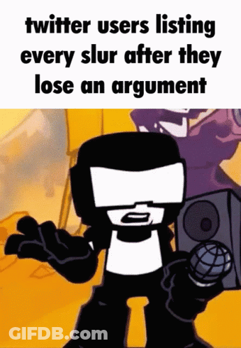 Cartoon Character With Twitter Users Listing Every Slur After Losing Argument GIF