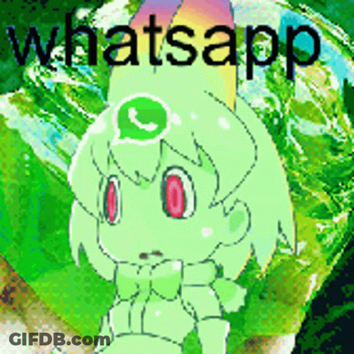 Cartoon Character With WhatsApp Logo On Head GIF