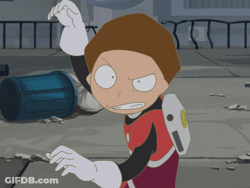 Cartoon Character With White Backpack Making Face GIF