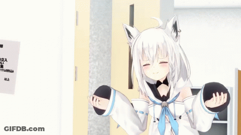 Cartoon Character With White Hair And Black Ears GIF