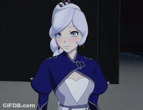 Cartoon Character With White Hair And Blue Eyes In Blue Jacket GIF