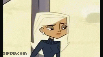 Cartoon Character With White Hair And Earrings GIF