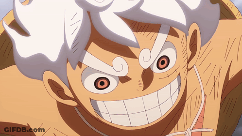 Cartoon Character With White Hair And Orange Eyes GIF