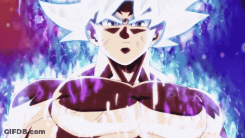 Cartoon Character With White Hair And Purple Glowing Arms GIF