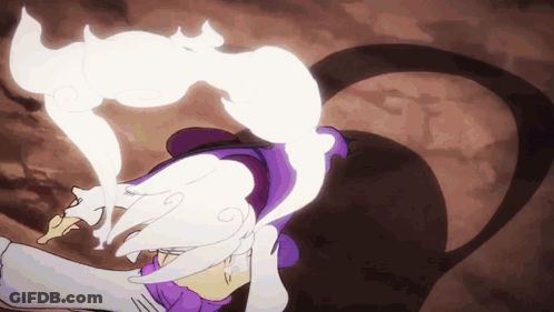 Cartoon Character With White Hair And Purple Top GIF