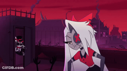 Cartoon Character With White Hair And Red Bow GIF
