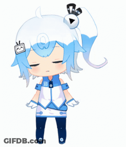 Cartoon Character With White Hair And Red Eyes GIF