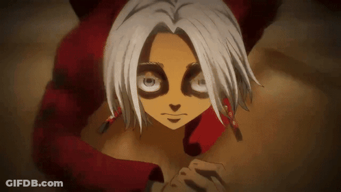Cartoon Character With White Hair And Red Jacket GIF