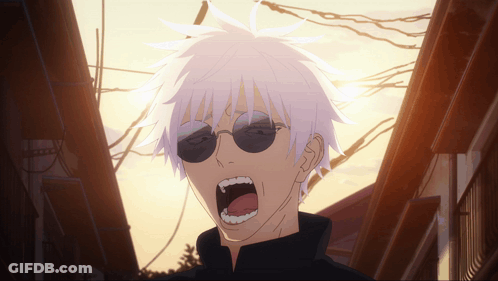 Cartoon Character With White Hair And Sunglasses Screaming GIF