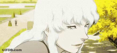 Cartoon Character With White Hair Standing In Park GIF