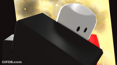 Cartoon Character With White Head And Black Eyes GIF