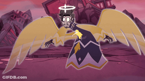 Cartoon Character With Wings And Halo GIF