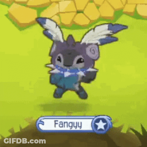 Cartoon Character With Wings And Name Tag Fanguu GIF