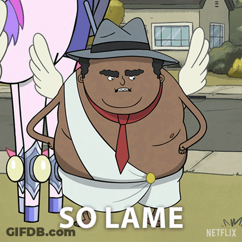 Cartoon Character With Wings And So Lame GIF
