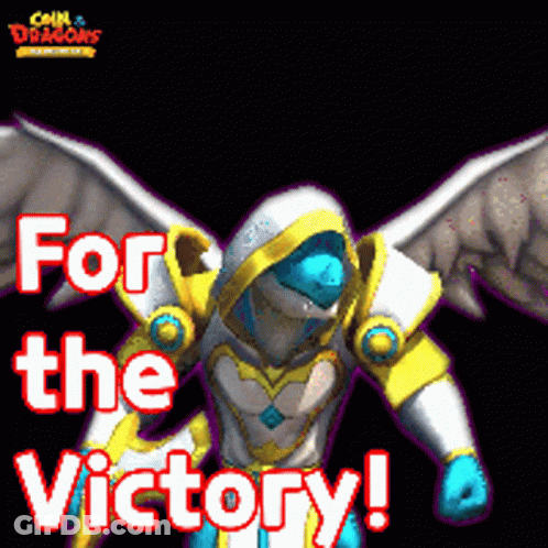 Cartoon Character With Wings For The Victory GIF