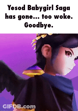Cartoon Character With Wings On Purple Background GIF
