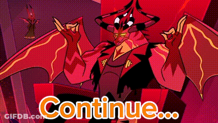 Cartoon Character With Wings Standing In Front Of Red Wall Continue GIF