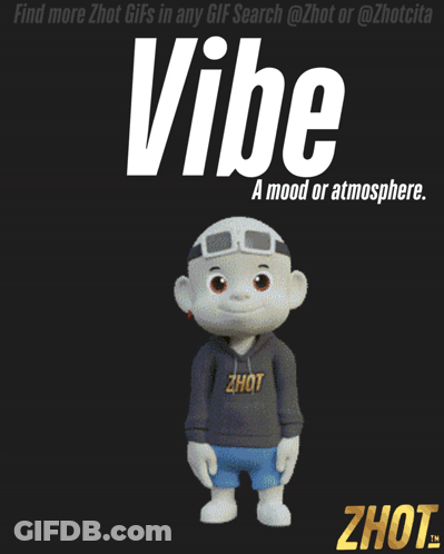 Cartoon Character With Word Vibe GIF