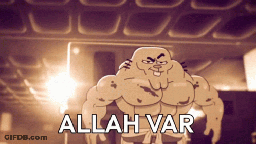 Cartoon Character With Words Allah Var GIF