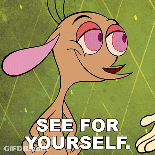 Cartoon Character With Words See For Yourself GIF
