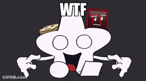 Cartoon Character With WTF On Top GIF