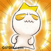 Cartoon Character With Yellow Eyes And Crown GIF