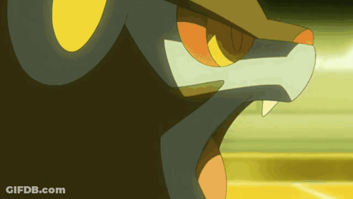Cartoon Character With Yellow Eyes Close Up GIF
