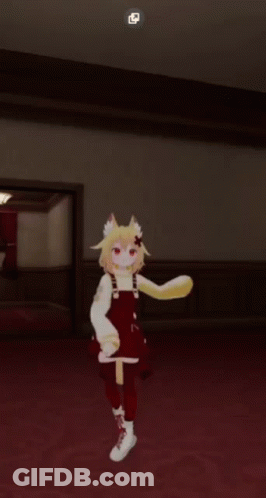 Cartoon Character With Yellow Furry Tail Dancing GIF