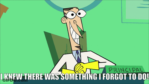 Cartoon Character With Yellow Glove Saying I Knew There Was Something I Forgot To Do GIF