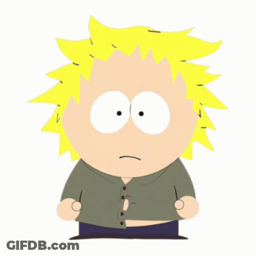 Cartoon Character With Yellow Hair And White Eyes In Green Shirt GIF