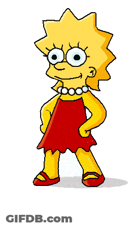 Cartoon Character With Yellow Hair In Red Dress GIF
