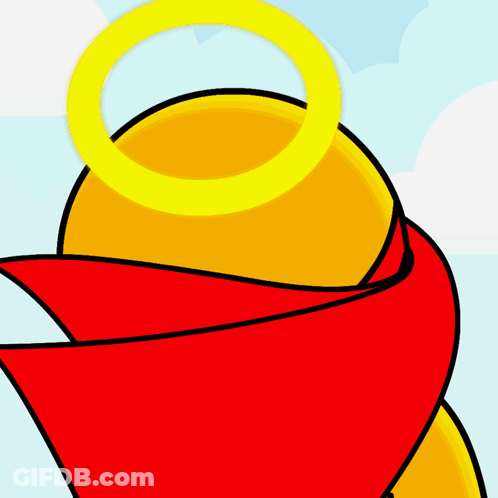 Cartoon Character With Yellow Halo GIF